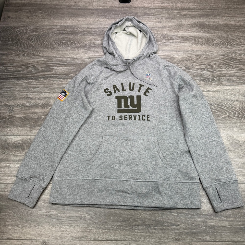 Nike New York Giants Hoodie Womens XL Gray Salute To Service NFL Football Swoosh